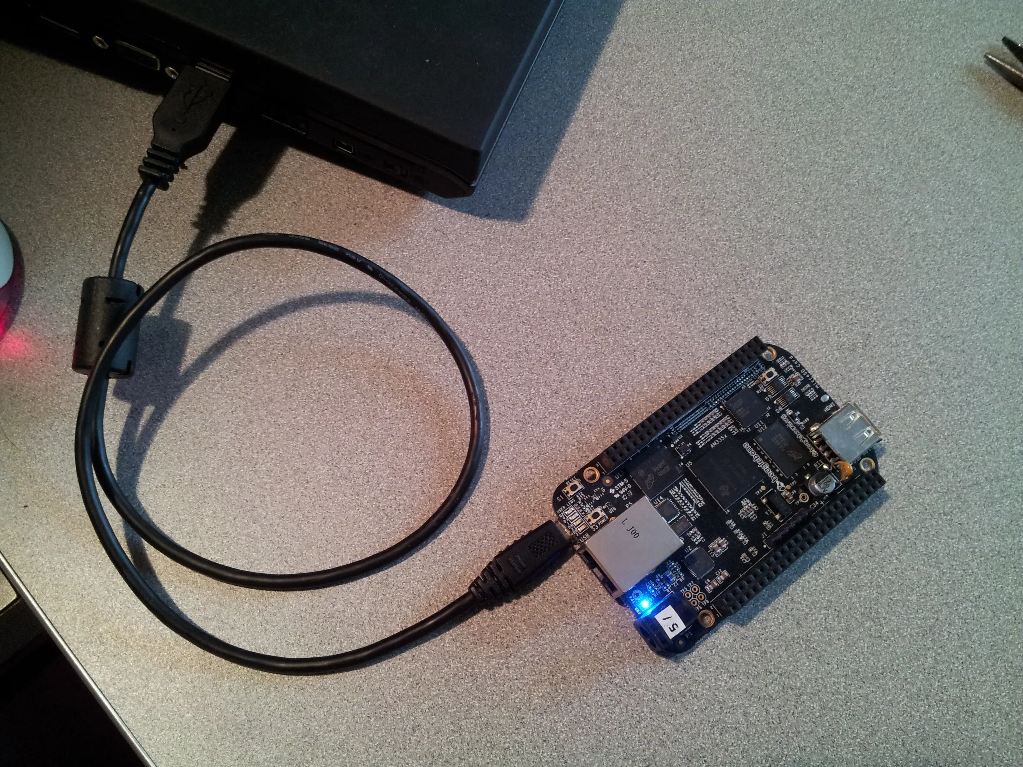 Plugging BeagleBone Black into a USB port