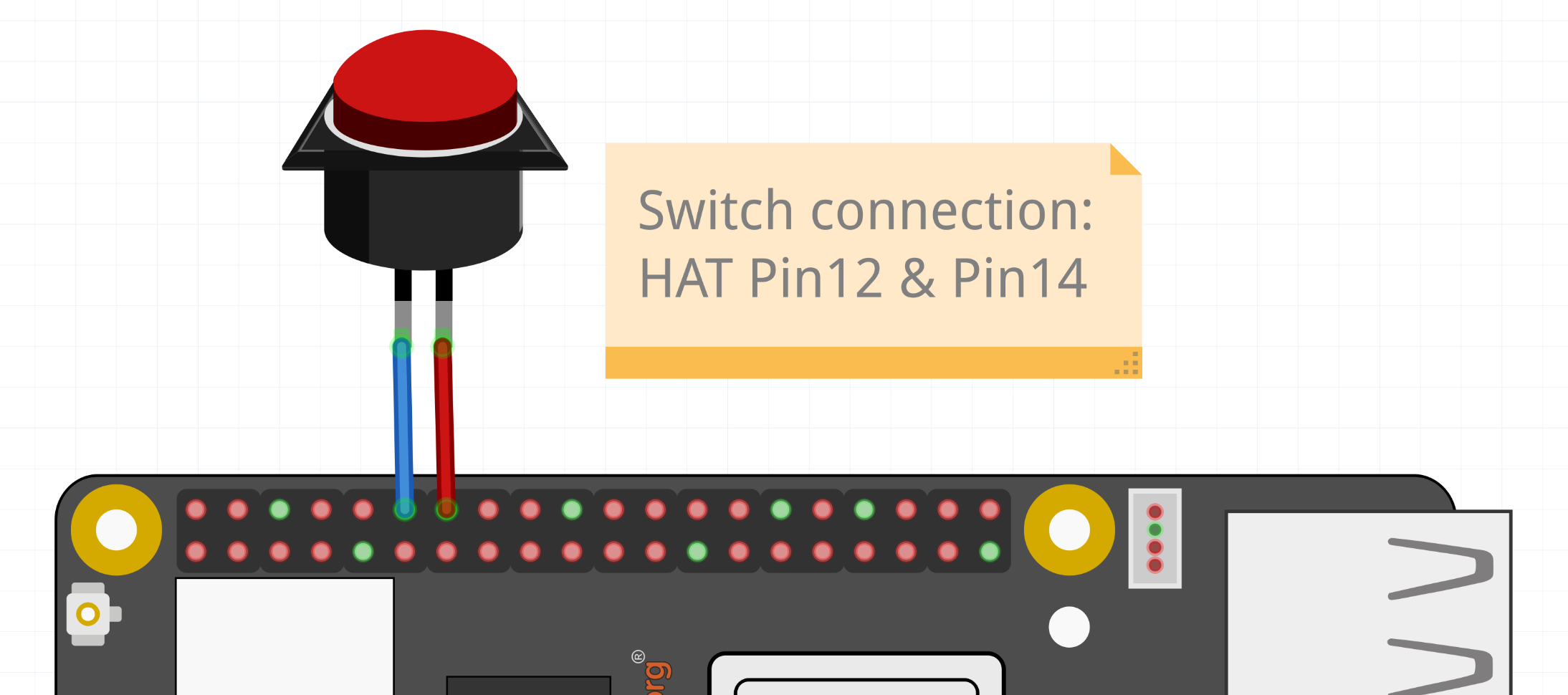 Button connected to HAT Pin12
