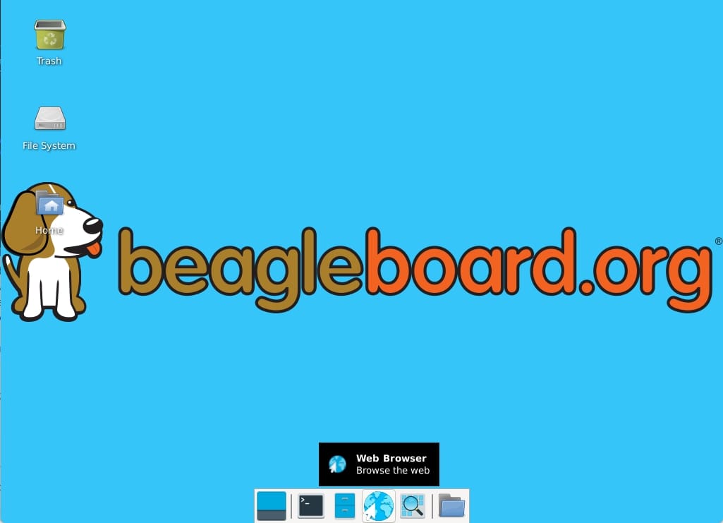 BeagleBone XFCE Desktop Screen